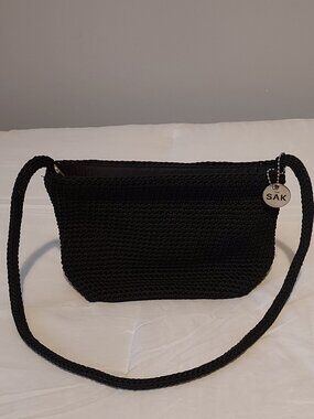 The Sak Black Crochet Crossbody Bag Small Purse